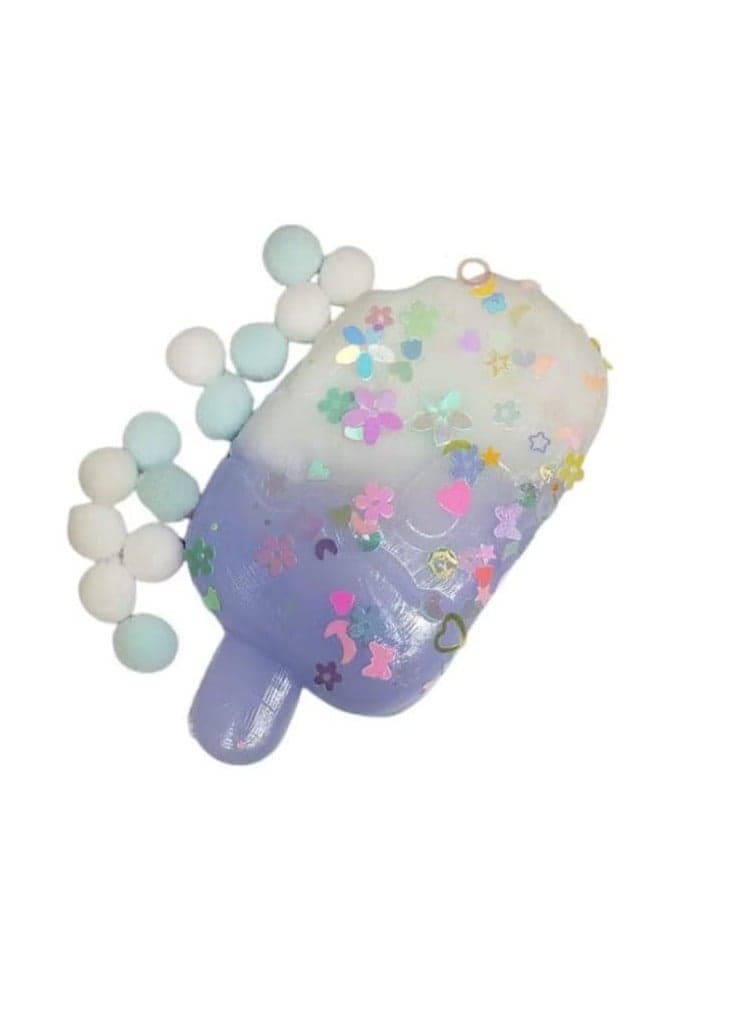 Squishy Ice Cream Toys, Family Squeeze Toys, Cute Squishy Ice Cream Toys for Stress Relief (Purple/White)