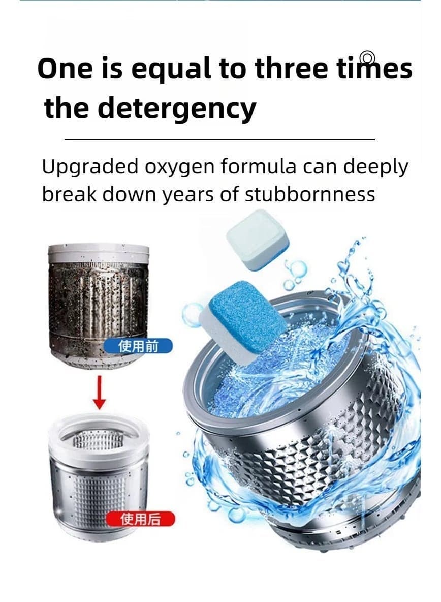 Effervescent washing machine drum cleaner – Automatic washing machine drum cleaning and sanitizing tablets – Pack of 12 tablets Washer Fluids (5)