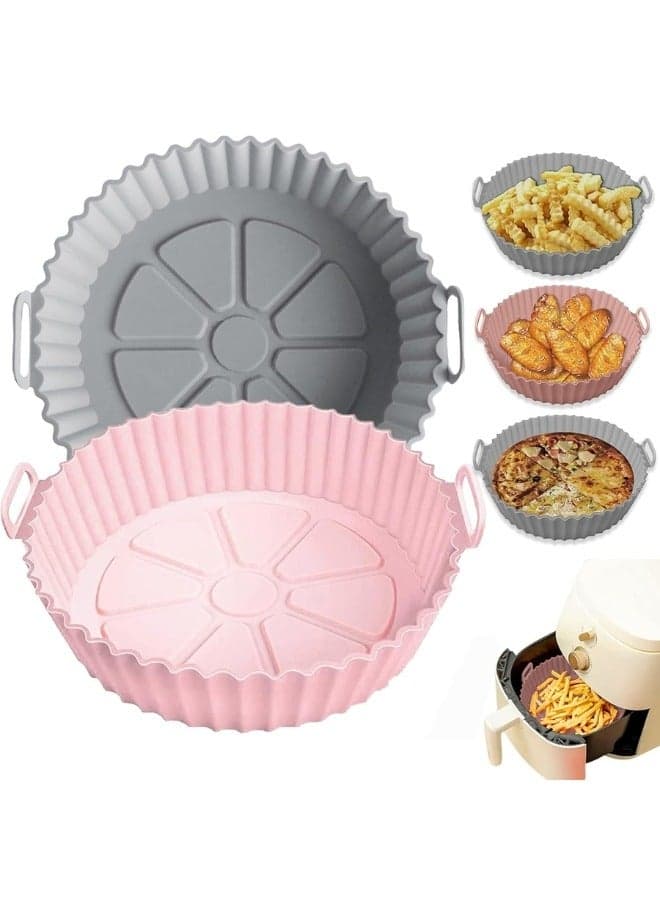 2Pcs Air Fryer Silicone Pad 20CM Random Color Grilling Pans