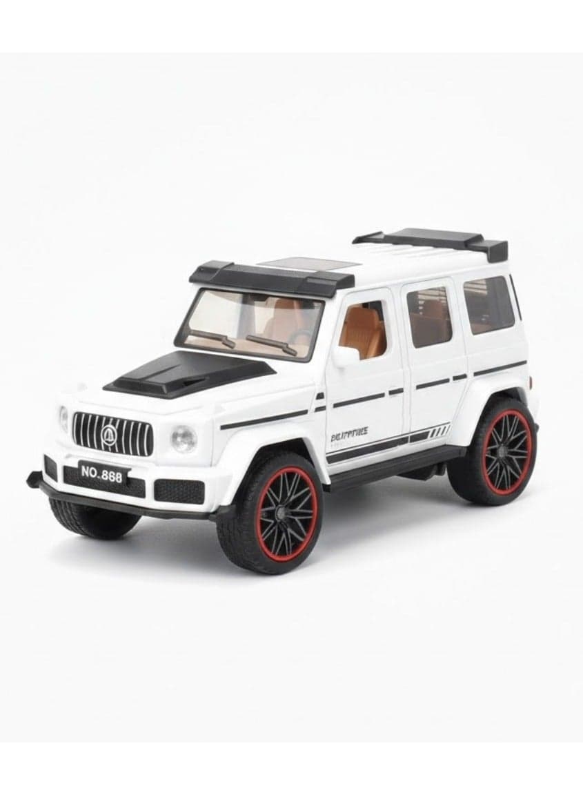 1:32 Scale Plastic Toy Car, Extreme Power Friction Push & Go Vehicle with Openable Doors & Sunroof, for Kids Ages 3+ Years - white