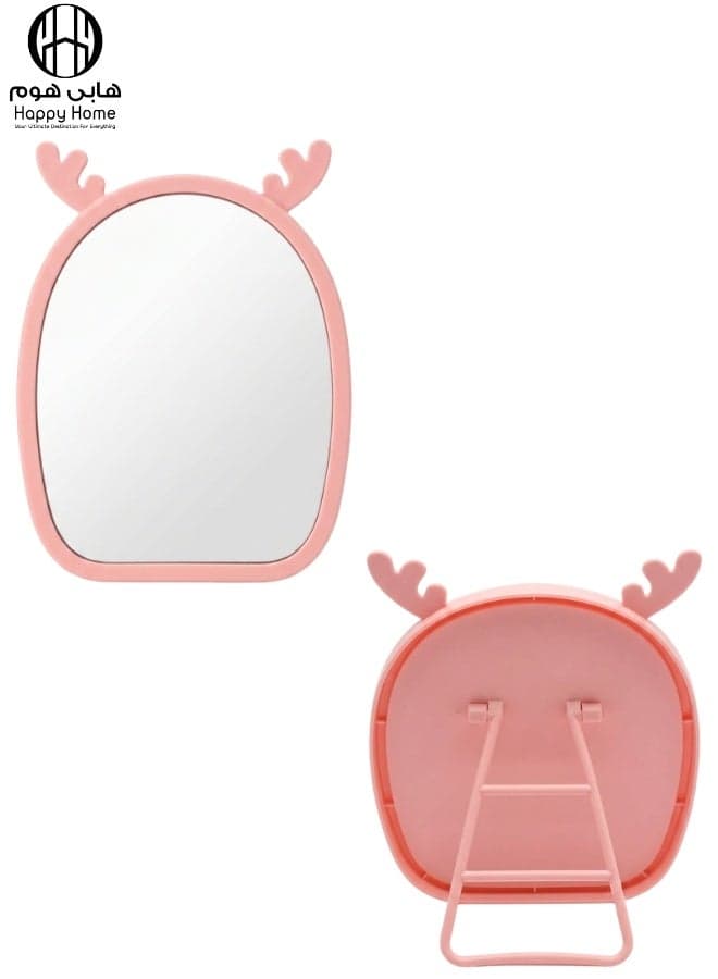 Magnifying Makeup Mirror with Adjustable Stand – Cartoon Shaped Vanity Countertop Mirror for Bathroom Dressing Table Barber and Beauty Salon Use – Natural Reflection Cosmetic Mirror for Precise Makeup Skincare Hair Styling Portable and Lightweight Design for Daily Use – 15×13 CM -Simone (٥)