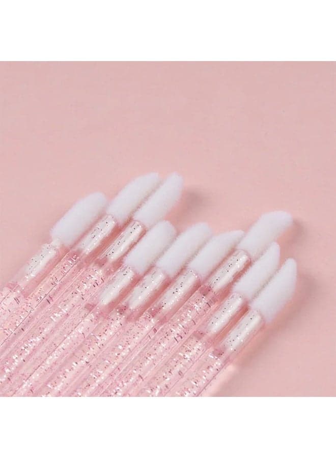 Disposable Mini Makeup Applicators Set - Pink (50 Pieces) Face Brushes & Sponges (٦)