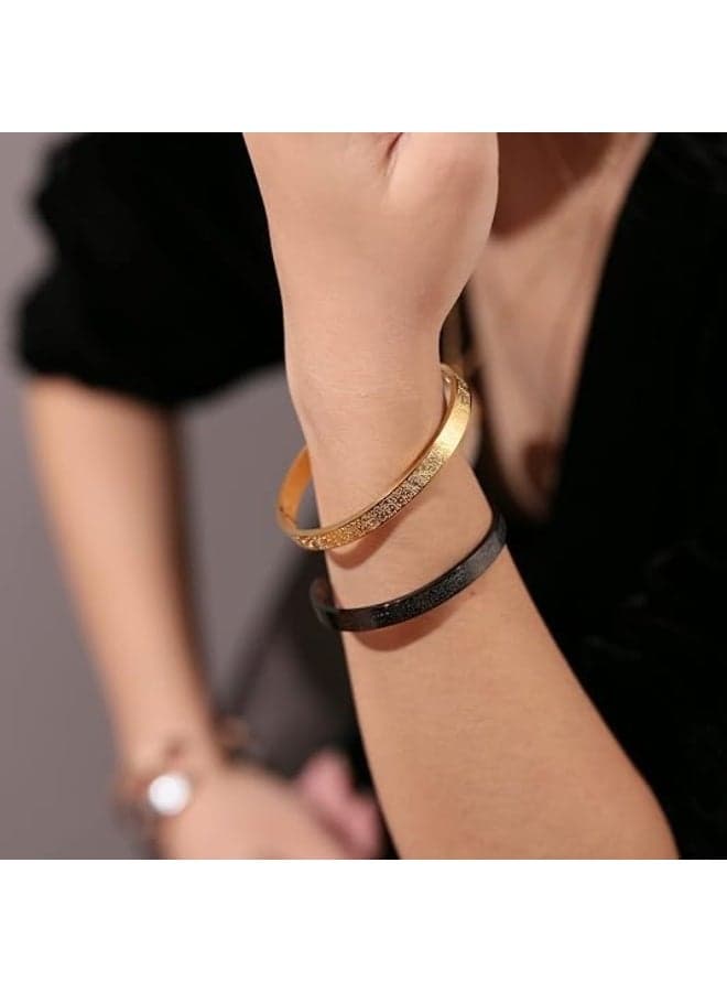 Unisex Ayatul Kursi Engraved Adjustable 316L Stainless Steel Cuff Bracelet (6)