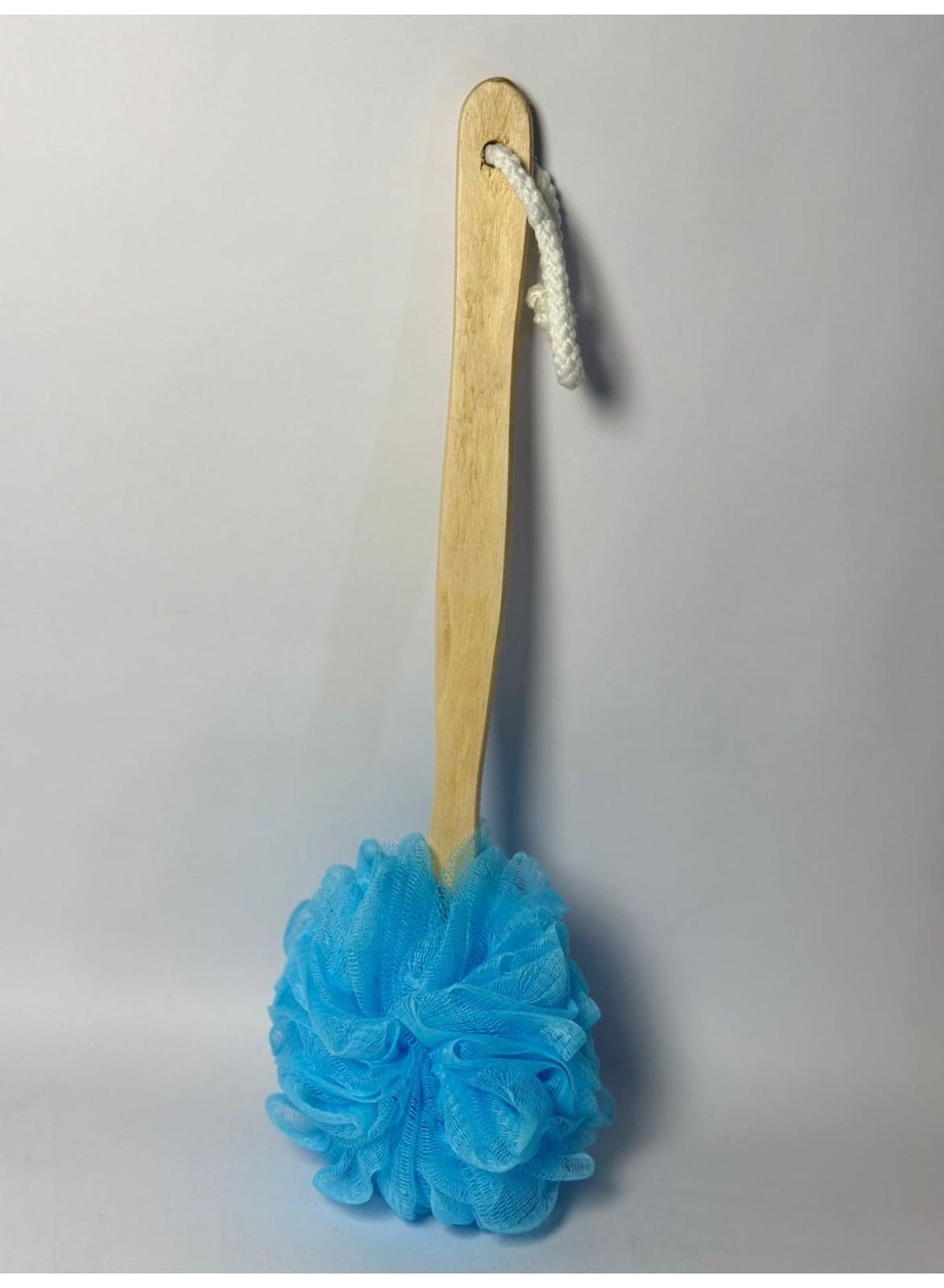 Loofah Sponge Back Scrubber, Wooden Long Handle Bath Sponge Lufa Shower Brush, Soft Nylon Mesh Back Cleaner Washer, Men & Women Exfoliating Luffa Pouf on a Stick for Body -1pc -multicolor (3)