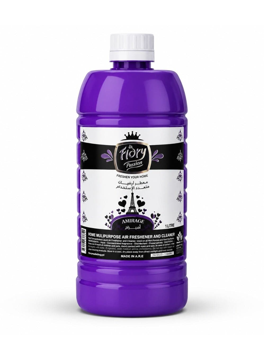 Flory Premium Concentrated Home Fragrance, Amirage Scent, Multi-Purpose Long Lasting Air Freshener & Home Fragrance, High Concentration Formula, 1 Liter All Purpose Cleaners