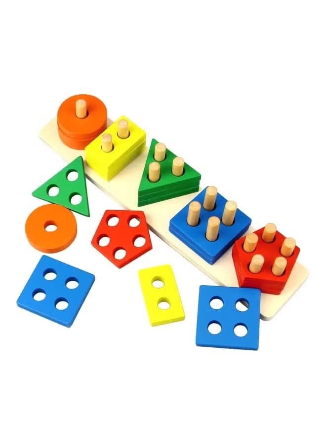Montessori Toys For 1 to 3-Year-Old Boys Girls Toddlers, Wooden Sorting And Stacking Toys For Toddlers And Kids Preschool, Educational Toys, Color Recognition Stacker Shape Sorter, Learning Puzzles Gift