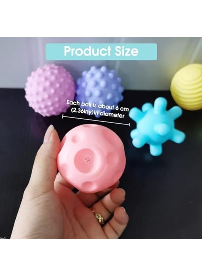 Patpat balls for kids squeeze ball toys 18+ months for toddlers 1-3, bath toy squeak ball toy sensory baby toy for kids, sensory ball for babies, soft vinyl ball toy with gift box (6 pack) Outdoor Play Balls (٤)