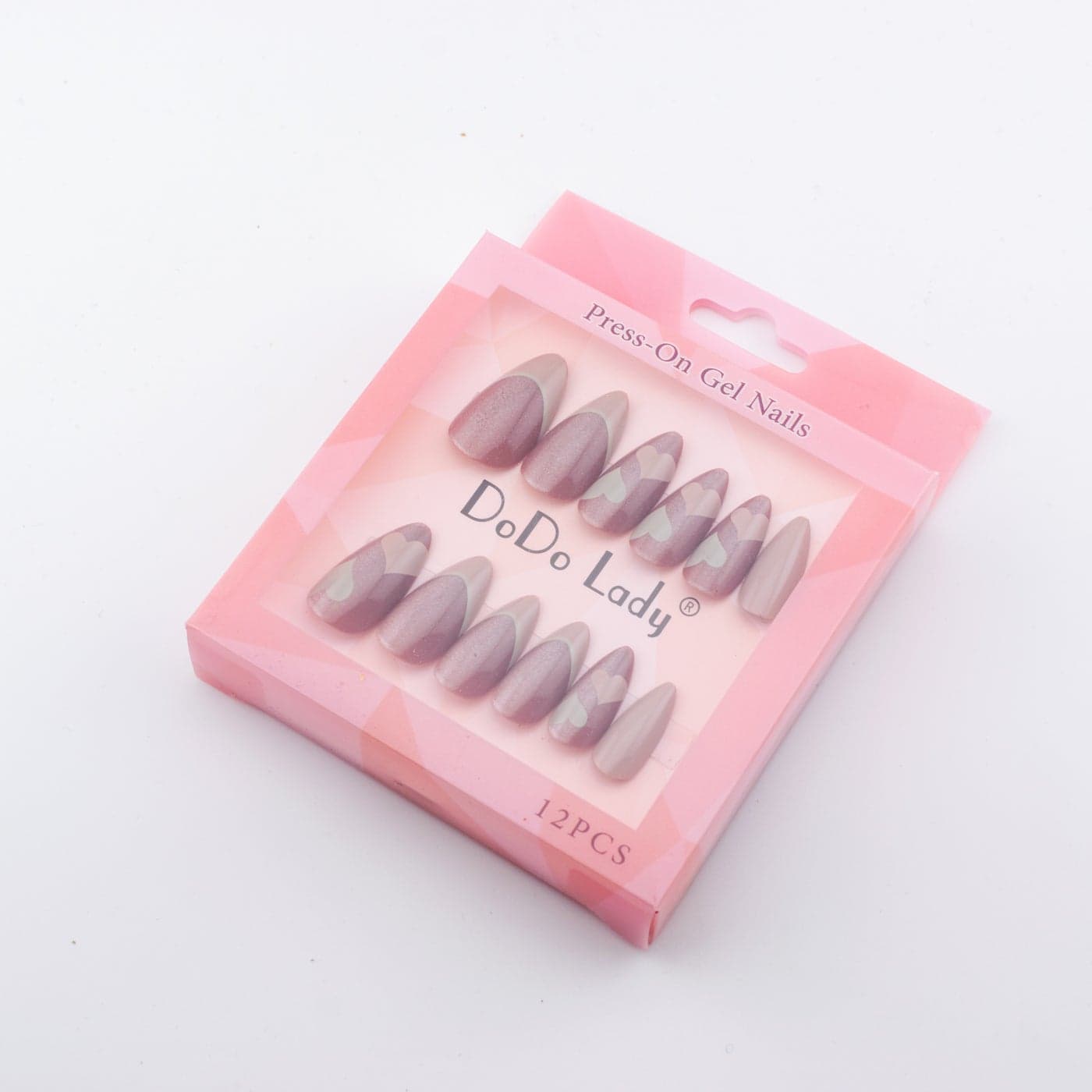 Pack of 12 Colorful Press-On Nails With Double Face Glue For Easy Installation - Dodo Lady Press On False Nails