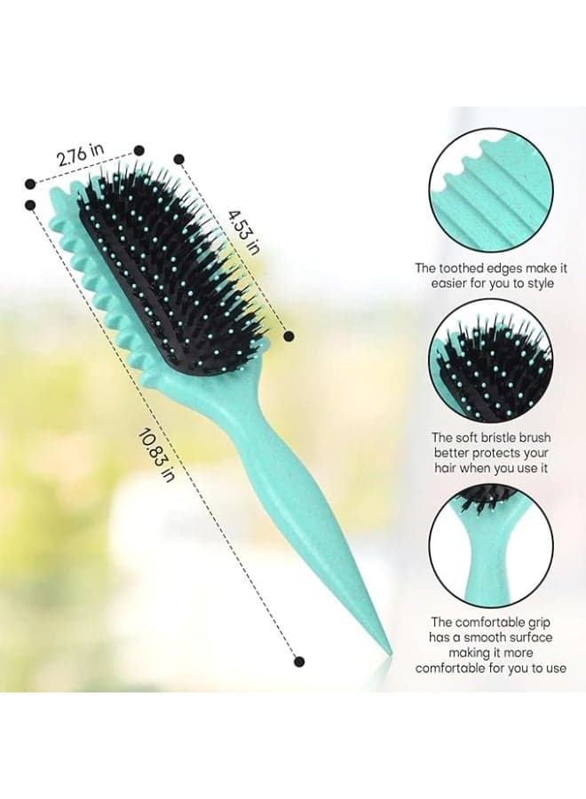3 in 1 Curl Defining Brush, Curl Styling Brush, Reduce Pulling and Separating Curls, Curl Defining Brush, Shaping and Defining Curls Multicolor Hair Brushes (٦)
