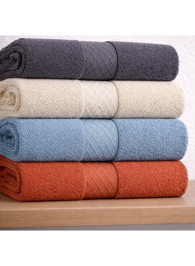 100% Cotton Luxury Hand Towels 2 pcs – 500 GSM High loop, Heavyweight & Super Absorbent, weaves off white (٥)