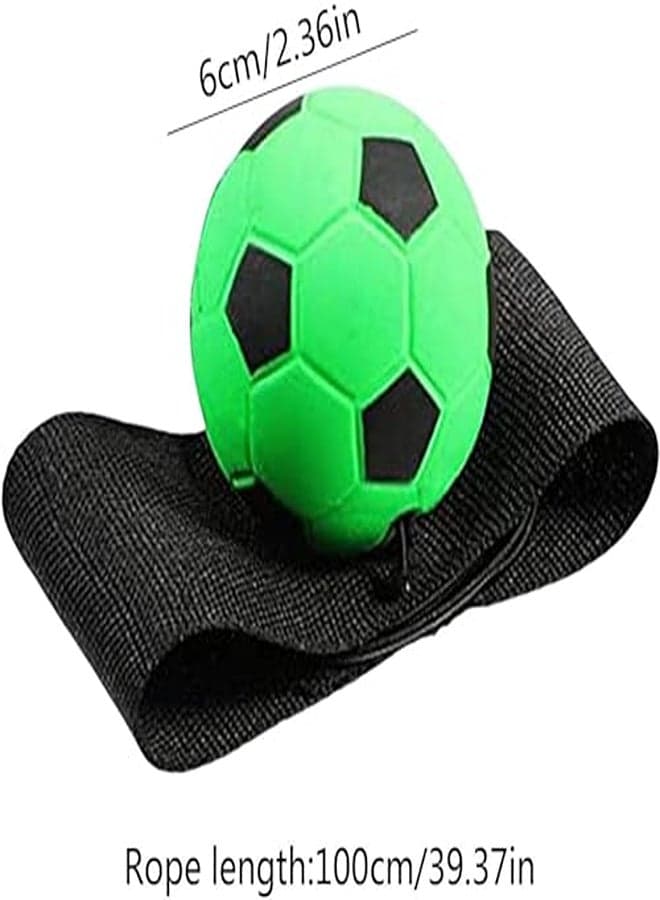 1Pc Green Wrist Return Ball – Adjustable Rubber Elastic Rebound Ball with String for Finger Exercise Outdoor Play Balls (٢)