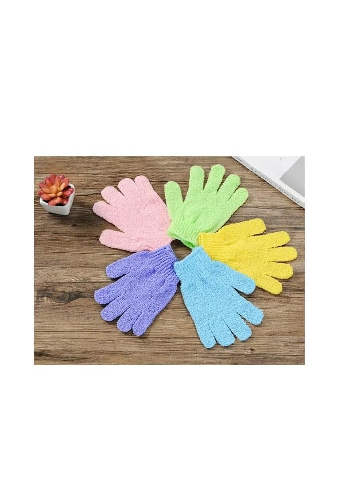 Body scrub gloves to remove dead skin and soften the skin, 2 pieces, random color Bath Gloves (4)