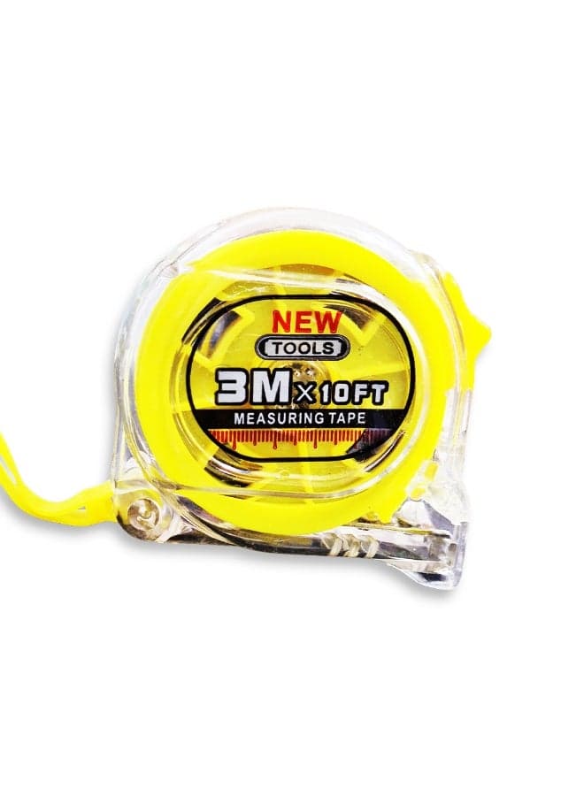 Measuring tape 3m length , made of reinforced plastic and rubber, automatic locking that easily holds the tape in place, strong magnetic tip, clear and easy to read graduations, equipped with a hand lanyard for easy carrying and mobility while working. Linear Measurement (3)
