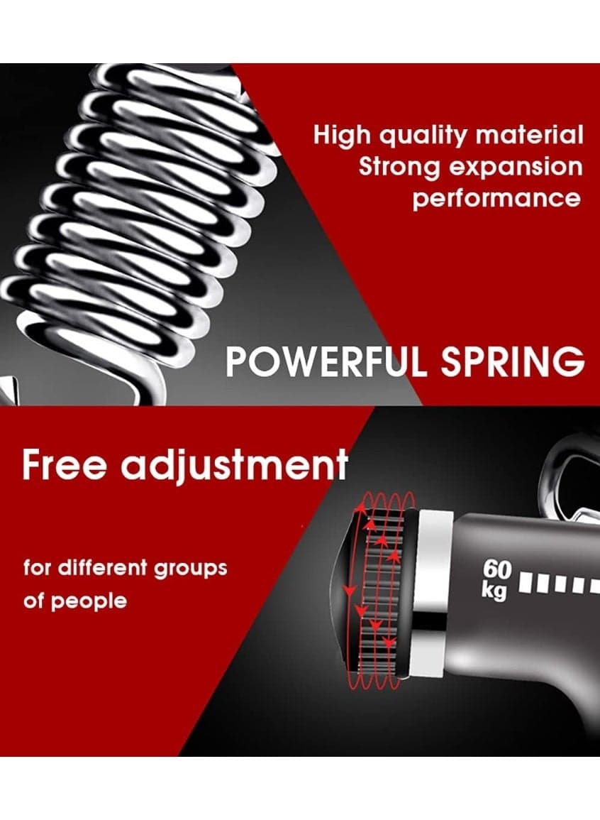 10-60Kg Hand Grip Strengthener, Automatic Counting Adjustable Resistance Hand Gripper Exerciser Grip Strength Trainer with Counting (٤)