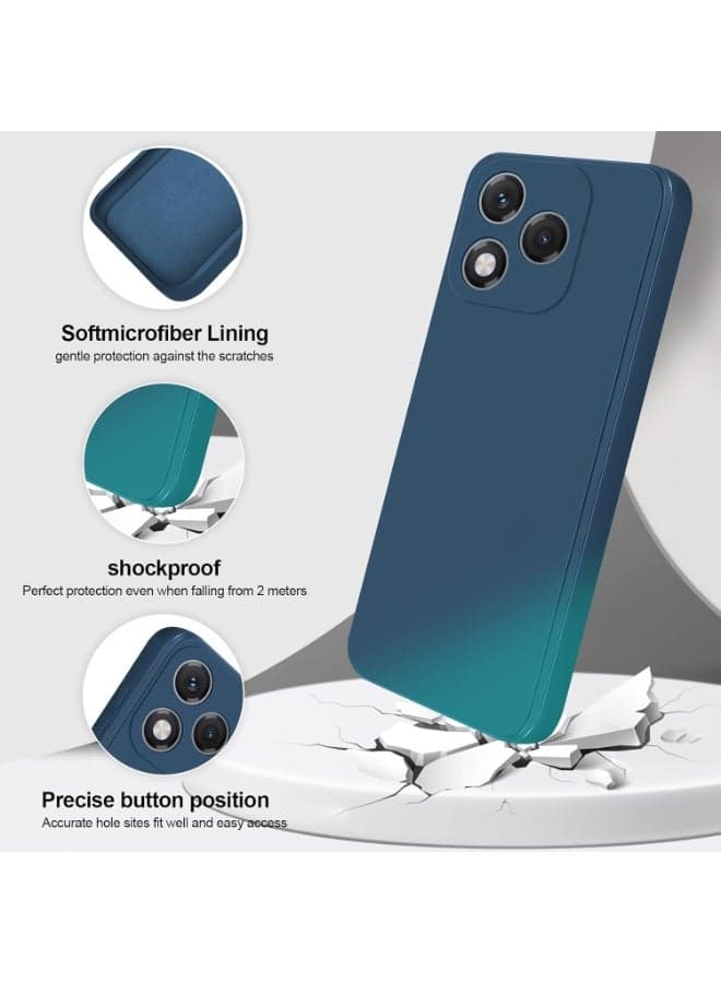 Phone case, ultra-thin silicone protection with an inner fiber layer and camera protection for Honor 400 Lite 5G (Blue) (2)