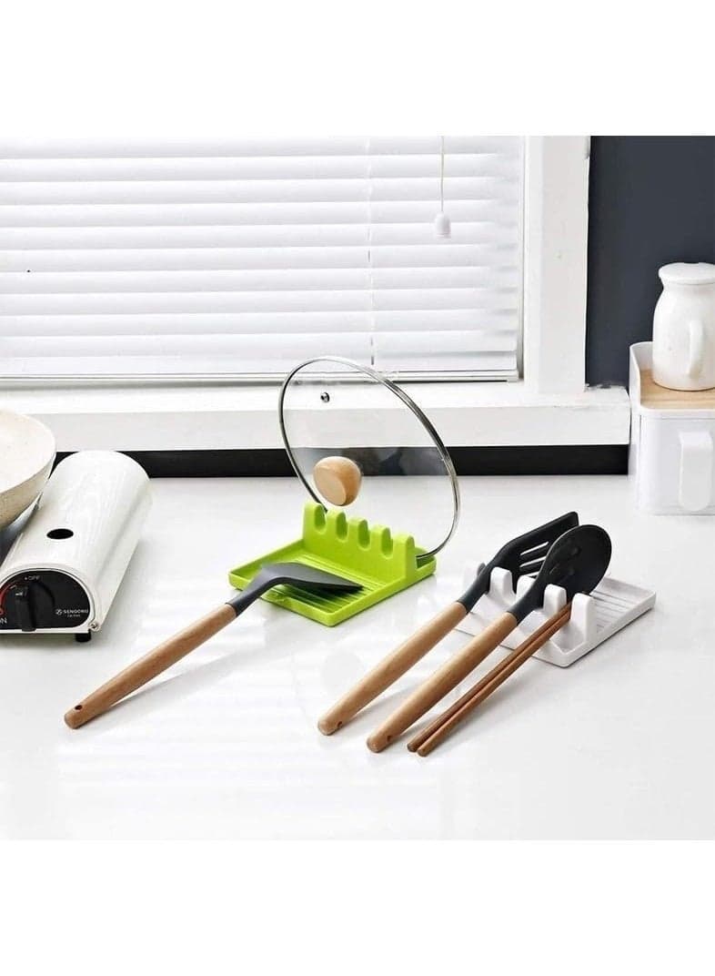 Generic Silicone Spoon Rest with Drip Pad, 2-in-1 Kitchen Utensil Holder for Cooking Spoons, Ladles and Spatulas, Heat-Resistant, BPA-Free, Non-Slip Countertop Organizer, 1 Piece (٣)