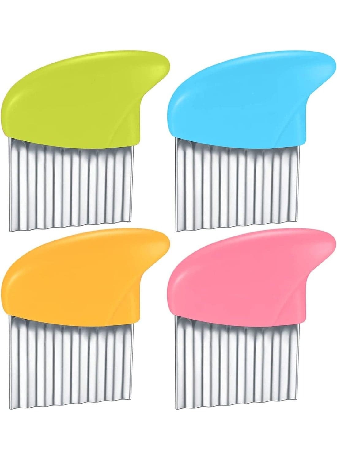 Stainless steel wavy blade for vegetables and salads, 4 pieces Salad Tools & Spinners