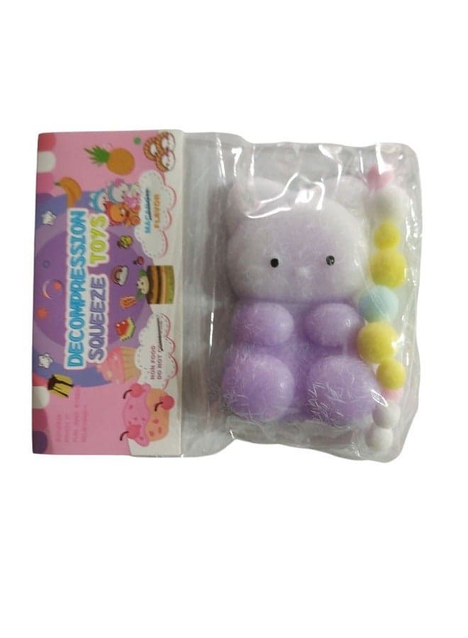 Squishy Bear Shape - Kawaii Squishys Stress Relief Fidget Toy for Adults and Teenagers (Purple)