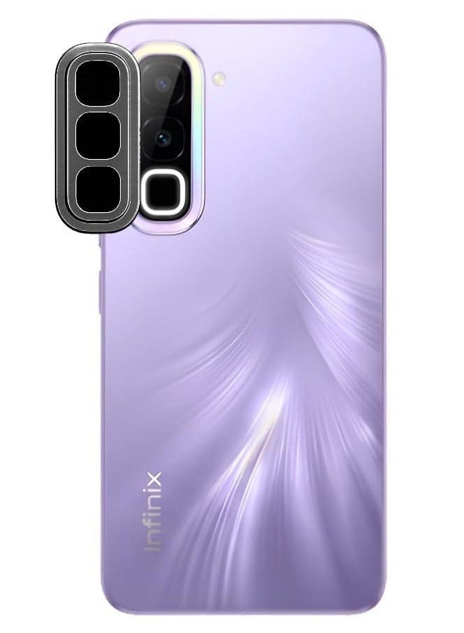 Camera Lens Protector for Infinix Hot 70, 9H Tempered Glass & Ultra-Thin Aluminum Alloy Lens Screen Protective, case friendly (Black) Mobile Lens & Lens Protectors