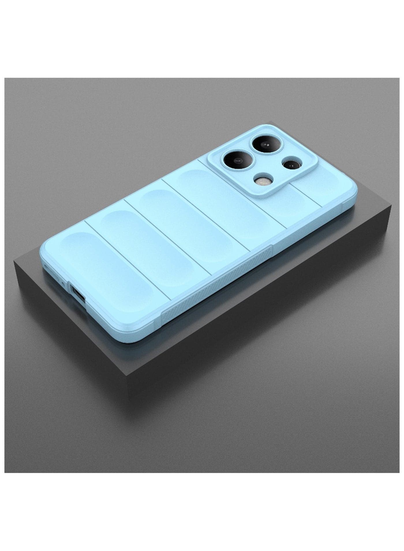 Phone case cover Magic Shield TPU + Silicone Shockproof Phone Case For Redmi Note 13 4G (Light Blue) (٢)