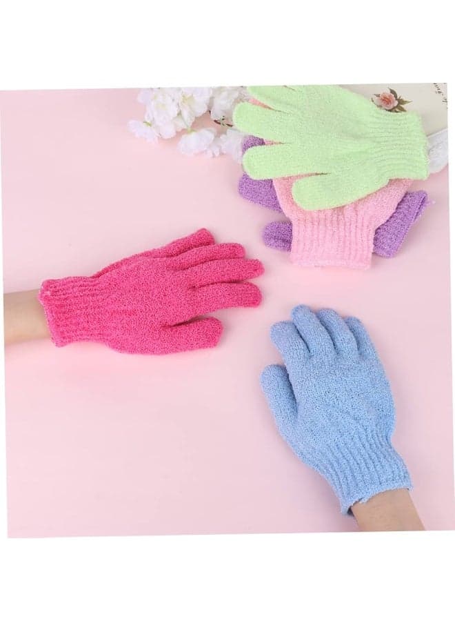 Shower Gloves Bath Body Exfoliator Mitts Scrubs Away Ingrown Hair Dead Skin Cell Remover Loofah Spa Massage Exfoliating Gloves 1PC may vary color (٢)