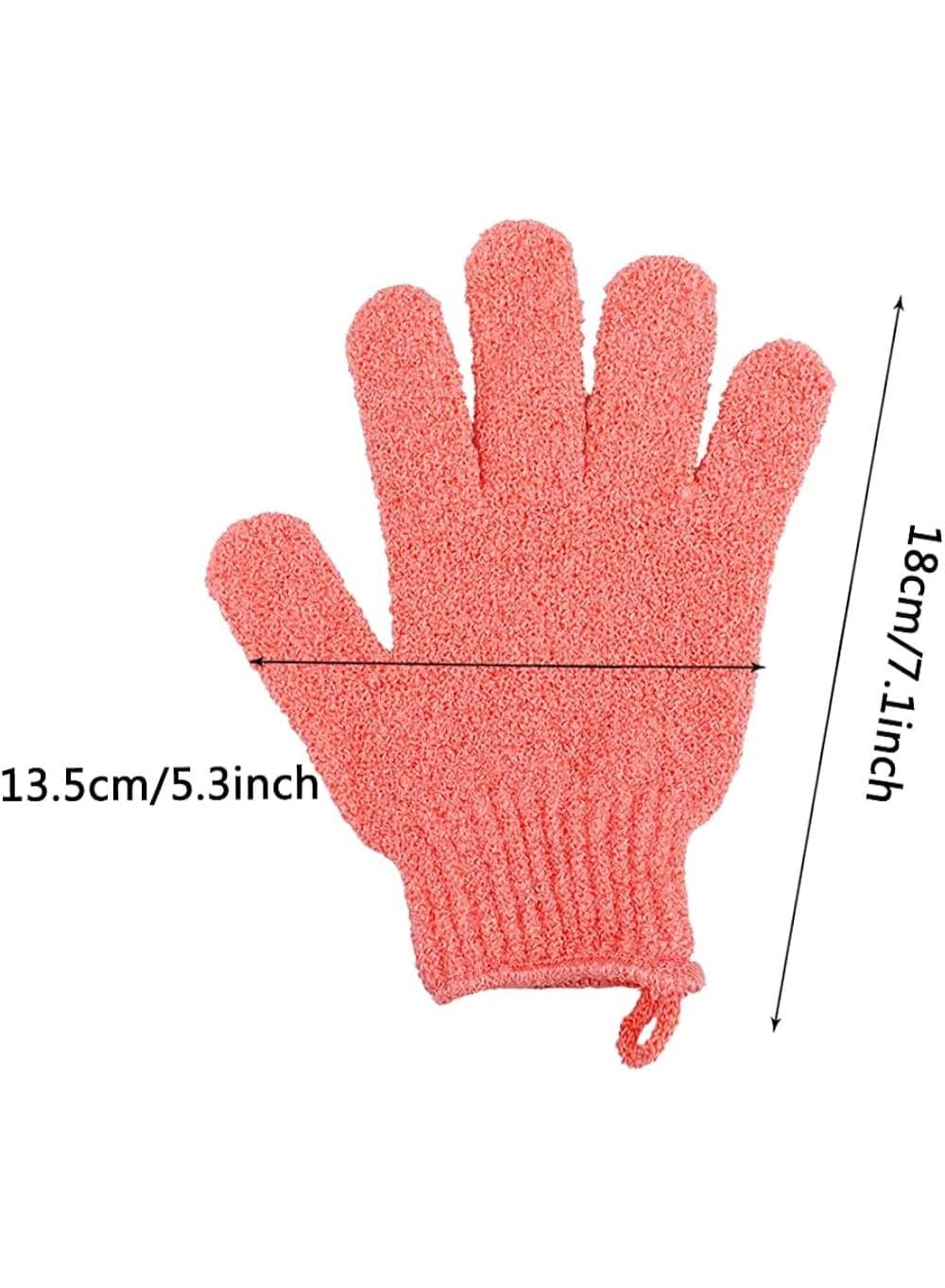 Shower Gloves Bath Body Exfoliator Mitts Scrubs Away Ingrown Hair Dead Skin Cell Remover Loofah Spa Massage Exfoliating Gloves 1PC may vary color (٣)