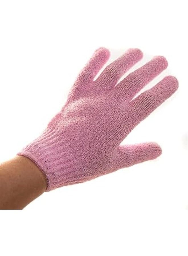 Shower Gloves Bath Body Exfoliator Mitts Scrubs Away Ingrown Hair Dead Skin Cell Remover Loofah Spa Massage Exfoliating Gloves 1PC may vary color (٤)