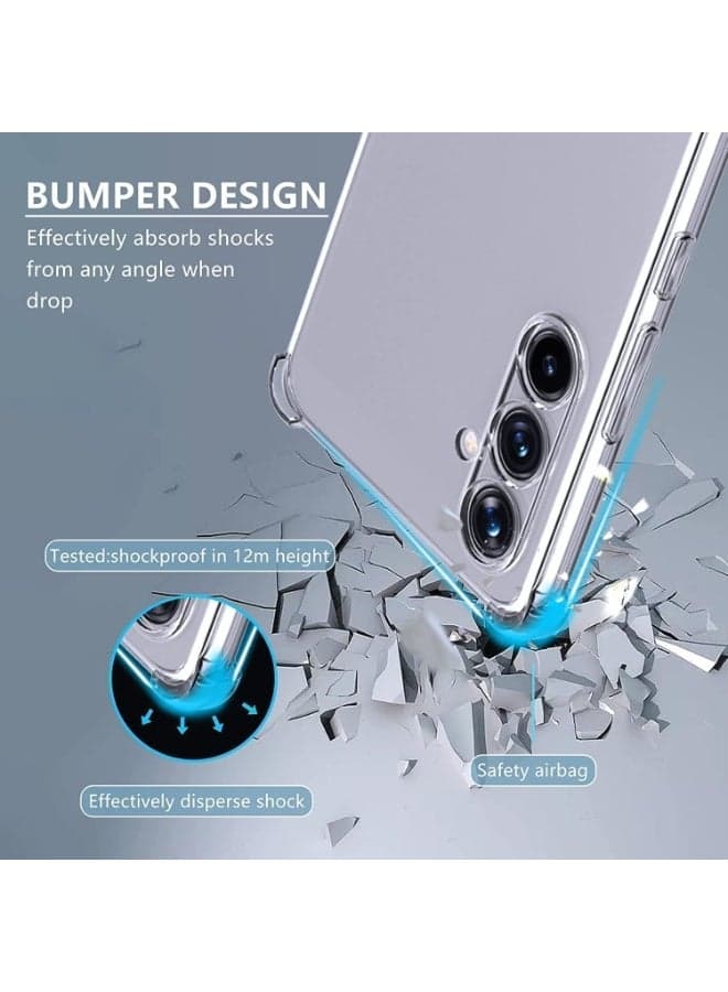 Case Compatible with Samsung Galaxy A54 Clear Case Shockproof Full Body Protection TPU Shockproof Anti-Yellow Phone Cover - Clear (3)