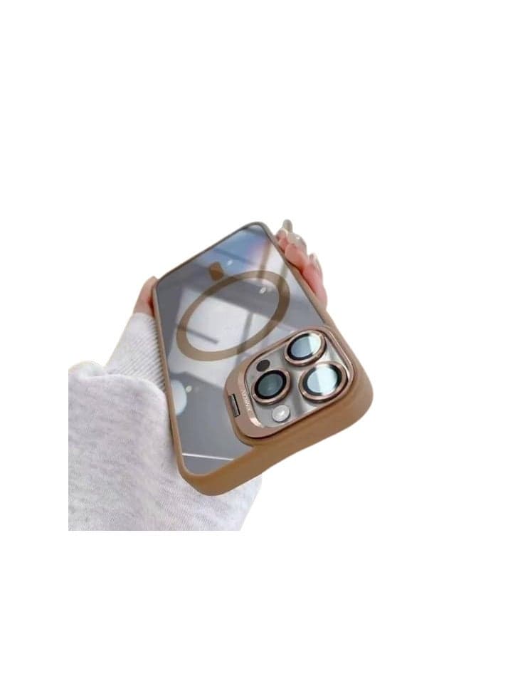 Transparent Magnetic Phone Case with Camera Lens Protection For iPhone 13 Pro Max, Ring Stand, Mag*Safe Compatible with iPhone 13 Pro Max (desert titanium, iphone 13 pro max) Cases & Covers