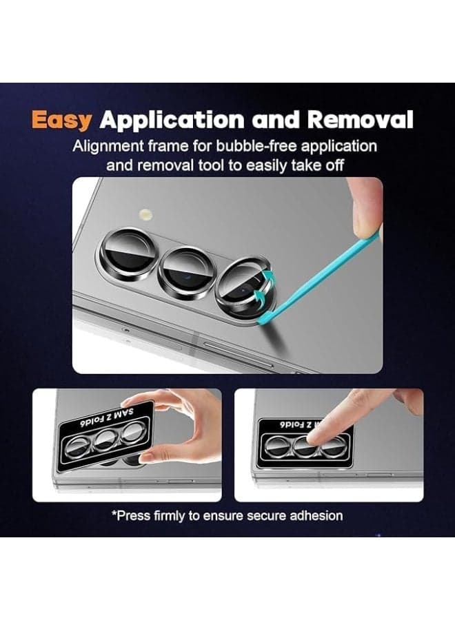Full Coverage Camera Lens Protector For Samsung Galaxy Z Fold 7 – Scratch Resistant & Ultra Clear - Silver Mobile Lens & Lens Protectors (٣)