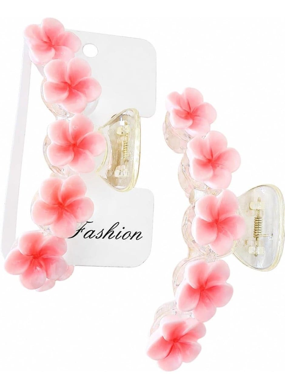 First Choice Aesthetic Pink Flower Hair Claws, Non-Slip Strong Hold Hair Jaw Clip for Thick and Thin Hair, Trendy Hair Styling Accessories Gift. Girls' Hair Accessories
