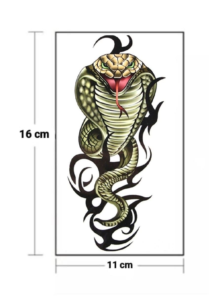 tattoo green cobra temporary great design eye-catching Makeup Tools & Accessories (٣)