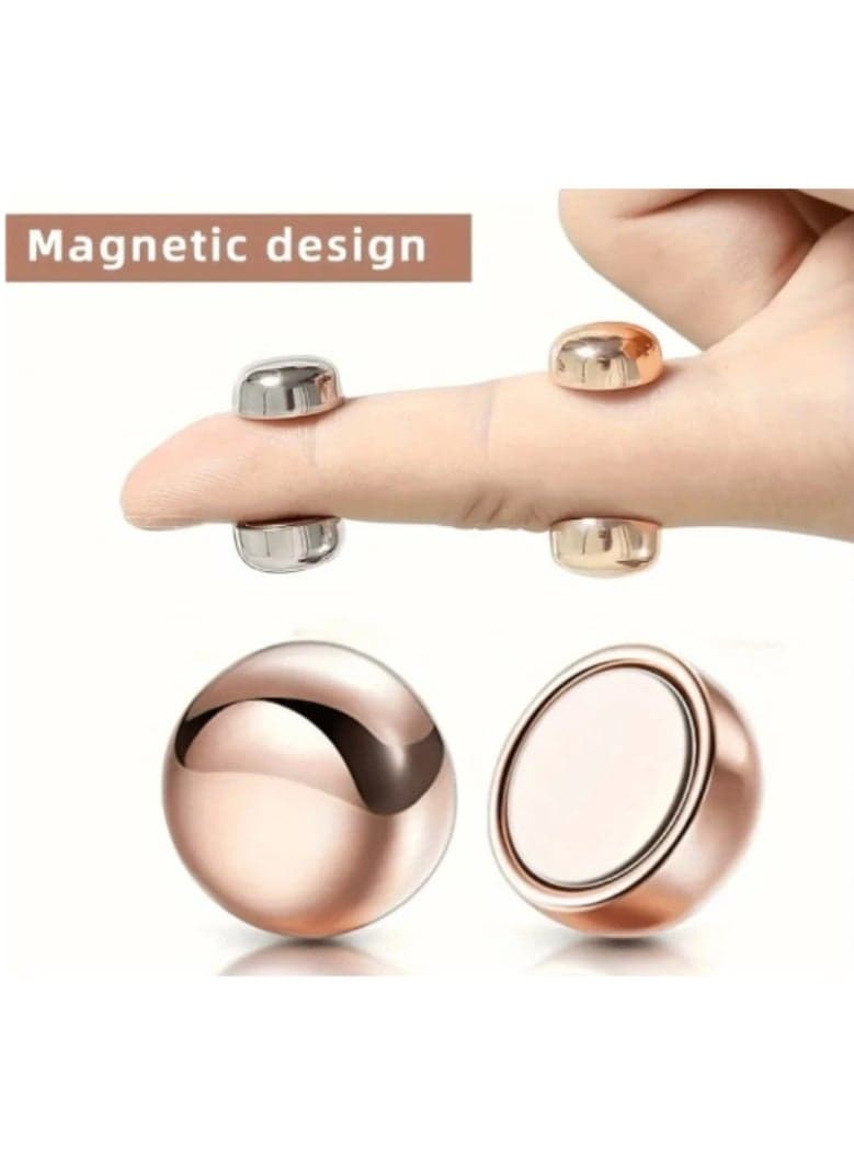 Magnetic Hijab Clips - No Hole - Brown - Secure and Elegant Fixation - 2 Pieces Women's Accessories (٣)