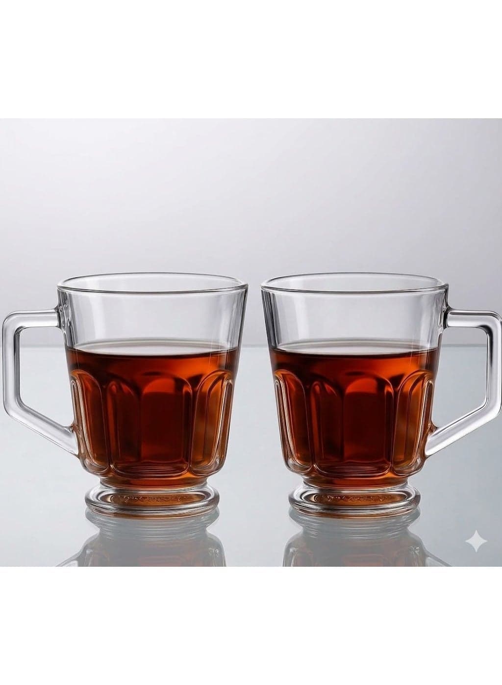 Bundle of 2 Carina Glass Tea Mugs with Handle – Elegant Heat-Resistant Design Teacups