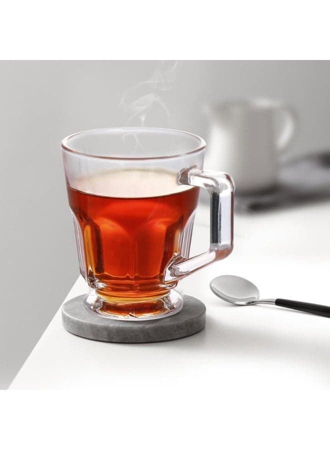 Bundle of 2 Carina Glass Tea Mugs with Handle – Elegant Heat-Resistant Design Teacups (4)