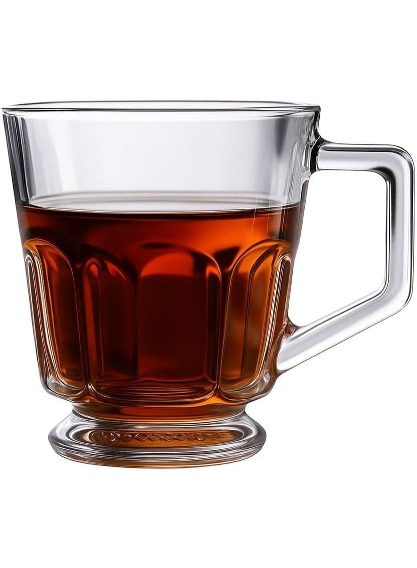 Bundle of 2 Carina Glass Tea Mugs with Handle – Elegant Heat-Resistant Design Teacups (5)