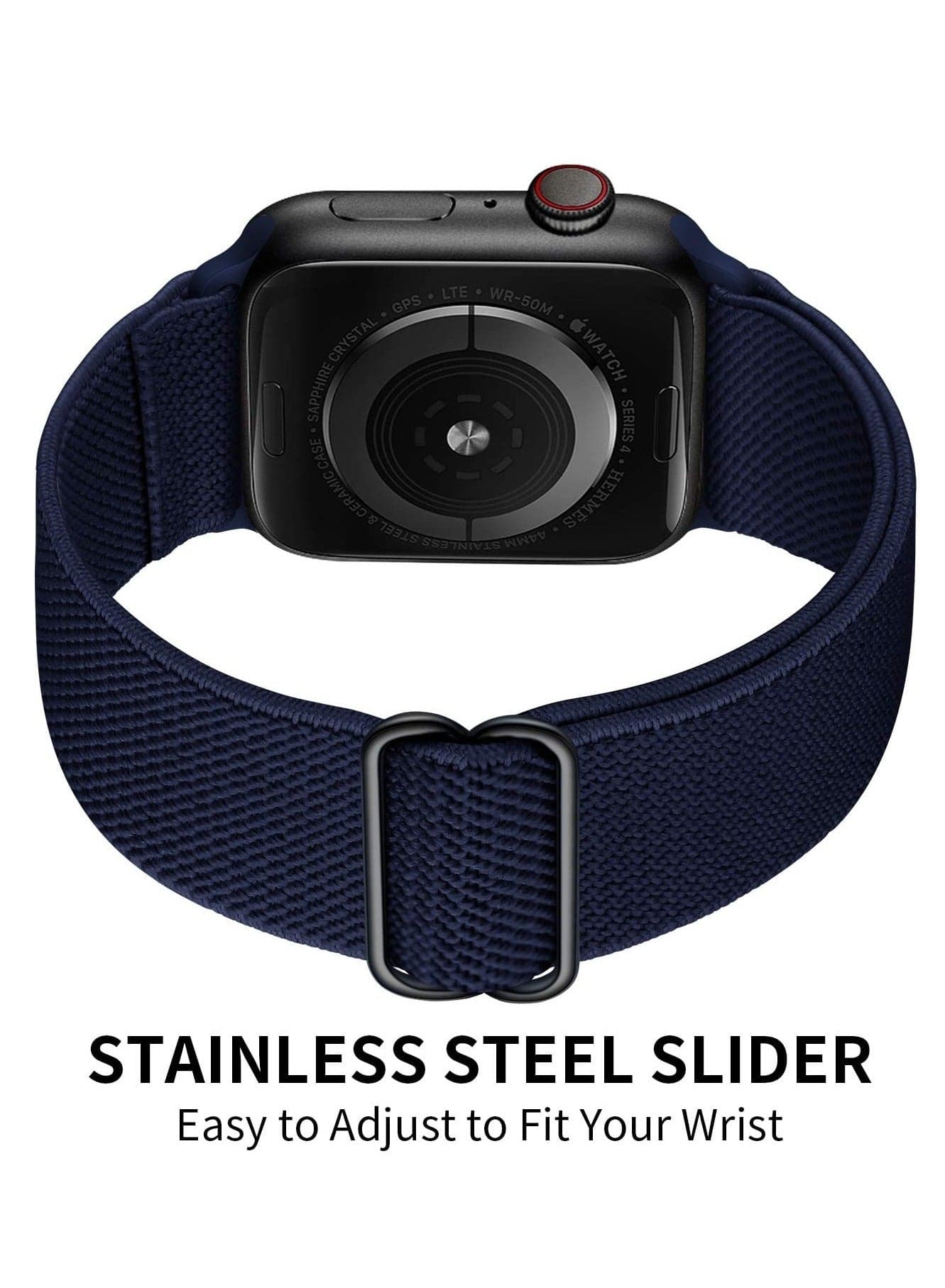 Nylon Solo Loop Stretchy Straps For Apple Watch Band 49mm 45mm 44mm 42mm Dark Blue (4)