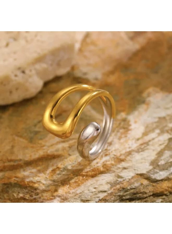 Luxurious Modern Geometric Ring - Crafted from 316 Pure Stainless Steel & Waterproof Women's Rings (٤)