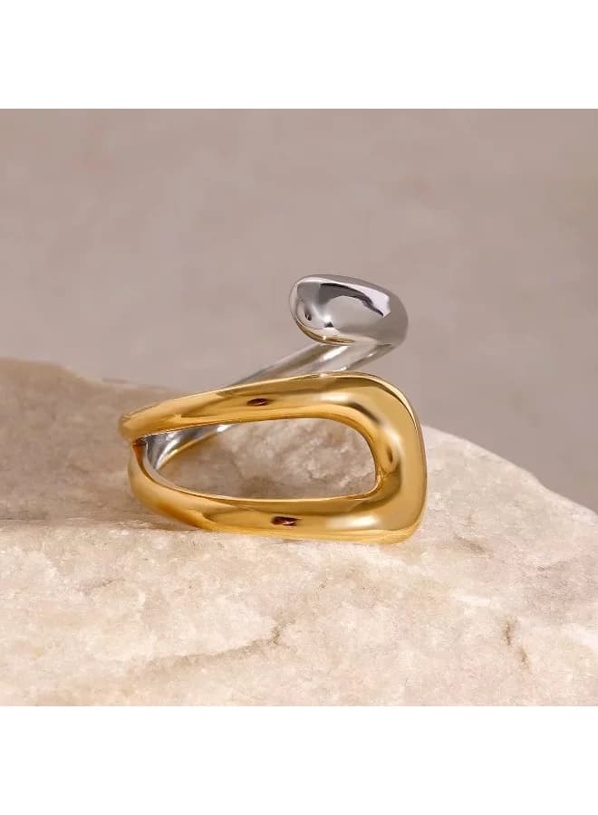 Luxurious Modern Geometric Ring - Crafted from 316 Pure Stainless Steel & Waterproof Women's Rings (١٠)