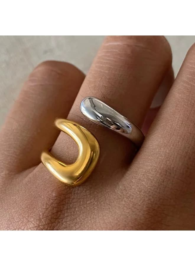 Luxurious Modern Geometric Ring - Crafted from 316 Pure Stainless Steel & Waterproof Women's Rings (٦)