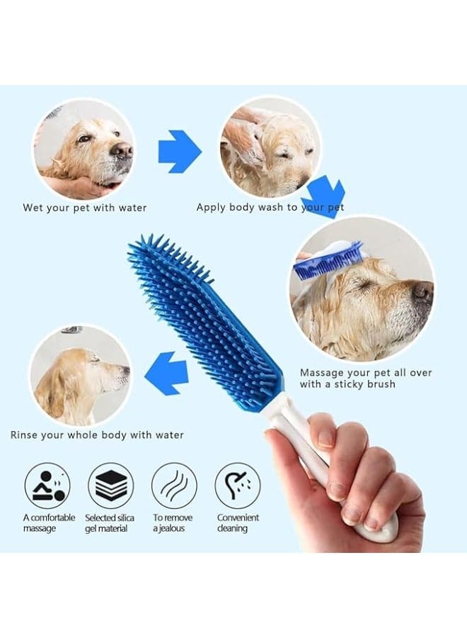 Multipurpose Pet Hair Remover Brush For Cats And Dogs Soft Silicone Grooming Brush Efficient Hair Cleaner For Carpets Bedding And Car Seats Gentle Massage Bath Brush For Pets With Short Or Long Hair Pet Supplies (٨)