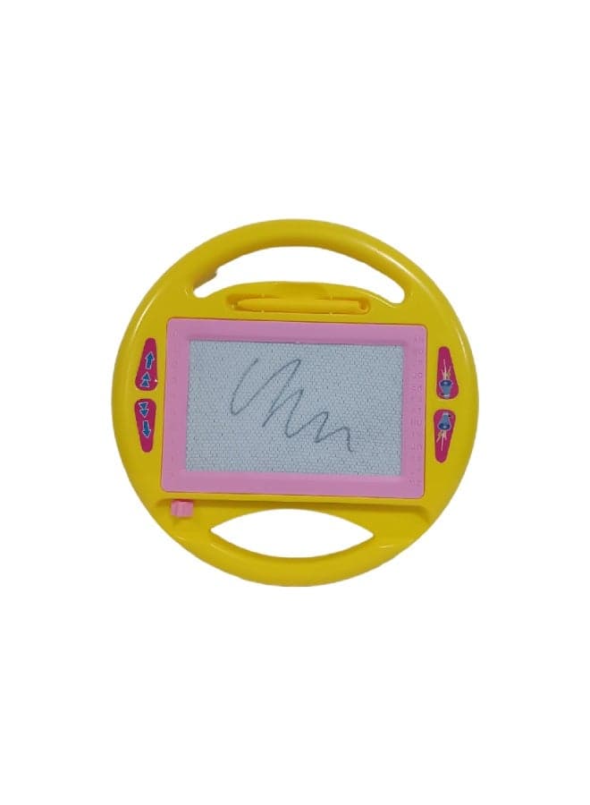 Plastic Magnetic Erasable Drawing And Writing Steering Wheel Shaped Board With Aiming To Improve Creativity Skills For Children - Yellow Easel-style Dry Erase Boards (٢)