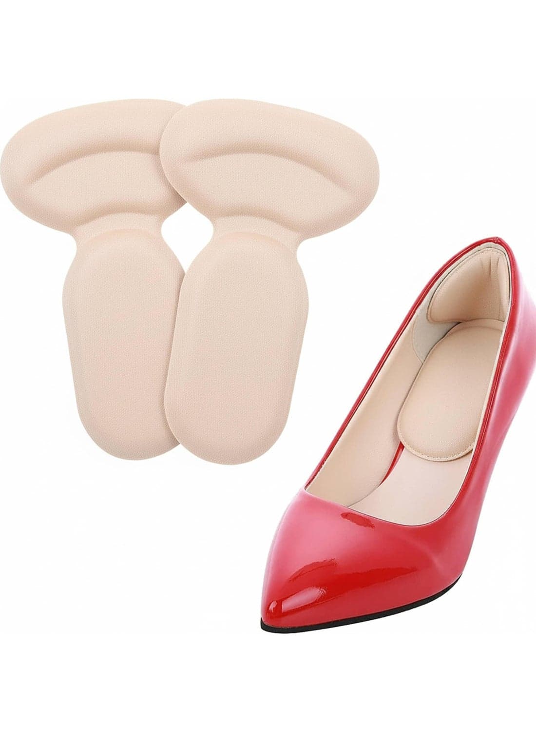 Heel Cushion & Protector - Soft Padding for Daily Comfort and Secure Fit - (One Size) - (Apricot) Men's Shoe Shapers