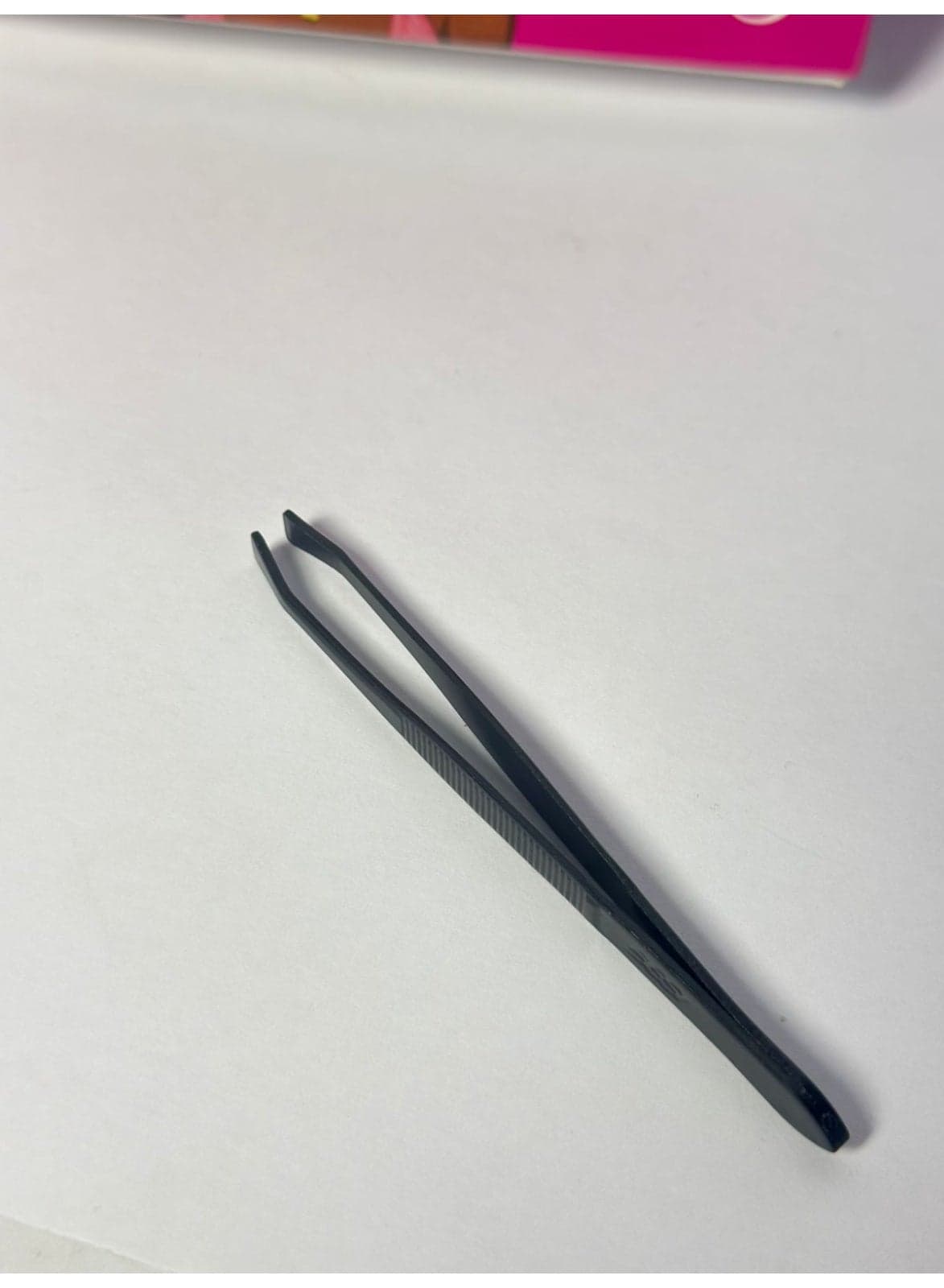 women Mini Eyebrow Tweezers Portable Brow Hair Removal Tool Sharp Matte Black Stainless Steel 1PC