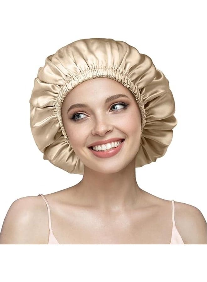 Premium Satin Hair Bonnet + Matching Hair Bow – Protect & Softness for Your Hair – Prevents Tangles & Breakage – Comfortable While Sleeping and Styling – Stylish Multiple Colors (٦)