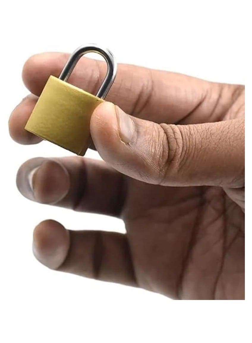Multi-use bag lock, 20 mm - metal - gold color - lock with 2 keys Padlocks & Hasps (٥)