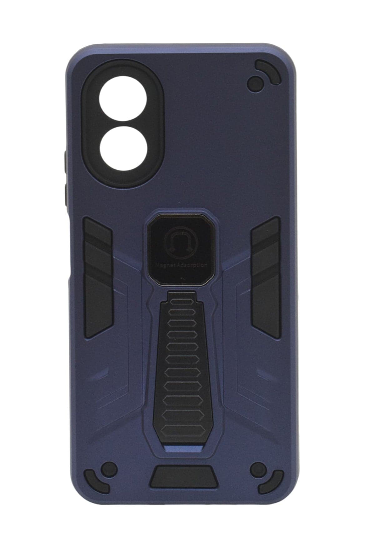 Hard Silicone Shockproof Back Cover Case with Kickstand For OPPO A18 4G - Navy