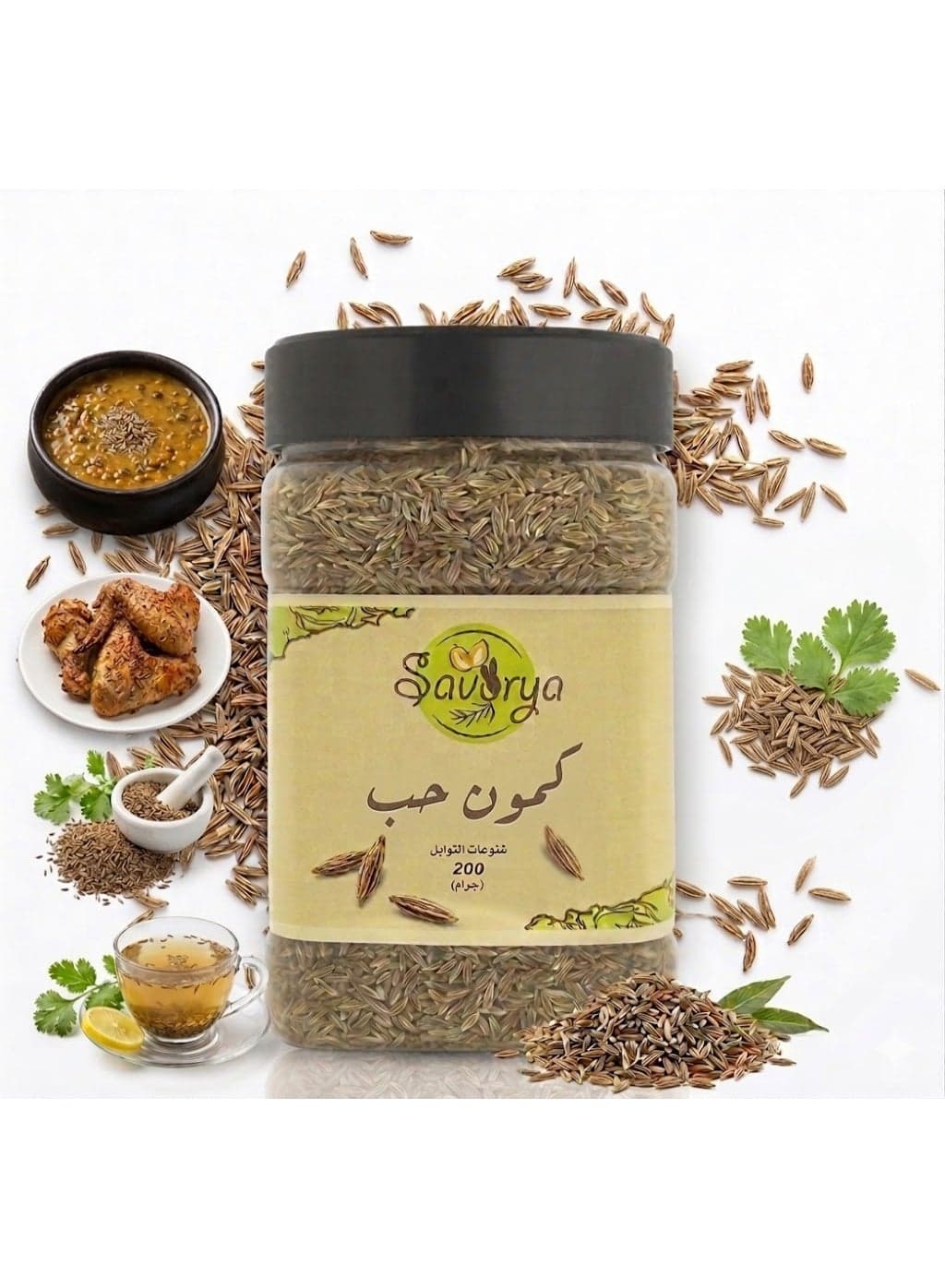 Savorya Natural Whole Cumin Seeds - Pure & Aromatic Spices - Premium Quality Airtight Jar (Specify Weight, e.g., 150 g) (4)