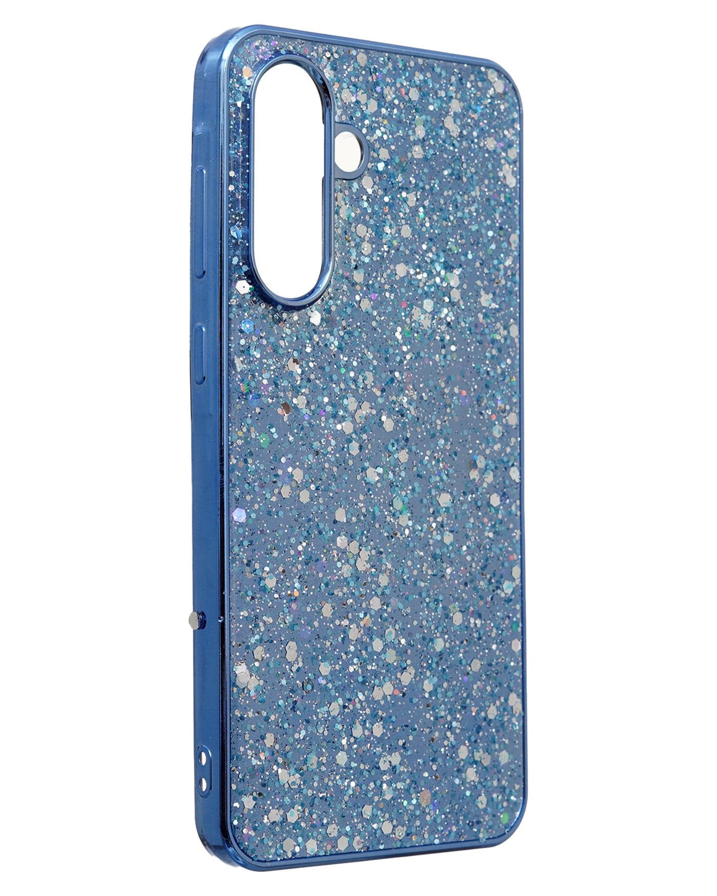 Glitter Plastic Mobile Phone Case With Cute Design for Samsung Galaxy A36 - Blue (2)