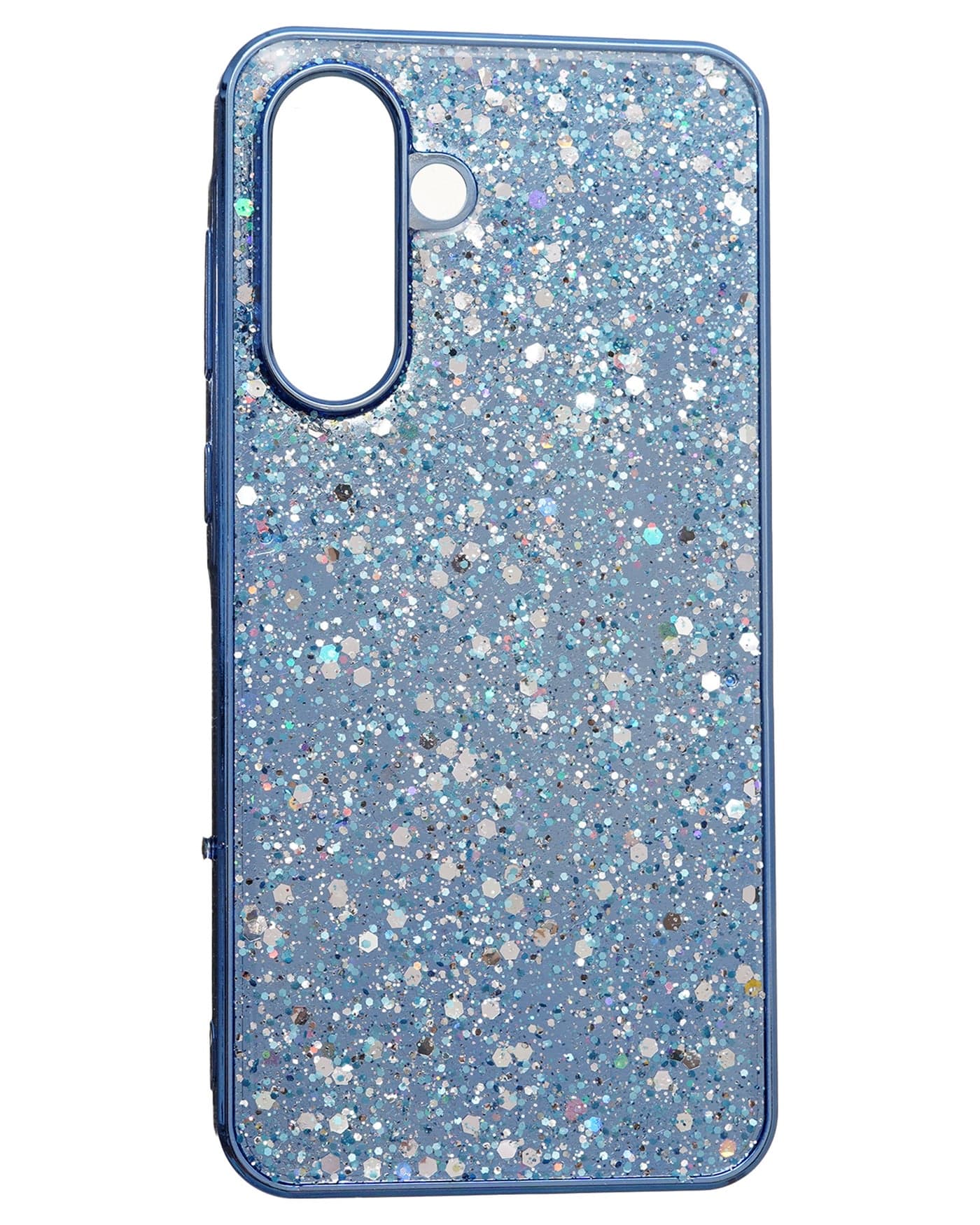 Glitter Plastic Mobile Phone Case With Cute Design for Samsung Galaxy A36 - Blue